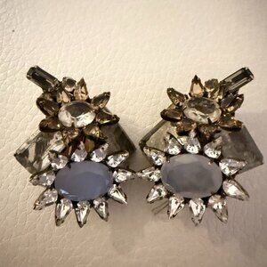 NEW GORGEOUS SIGNED IRADJ MOINI CHALCEDONY LEMON QUARTZ CLIP EARRINGS